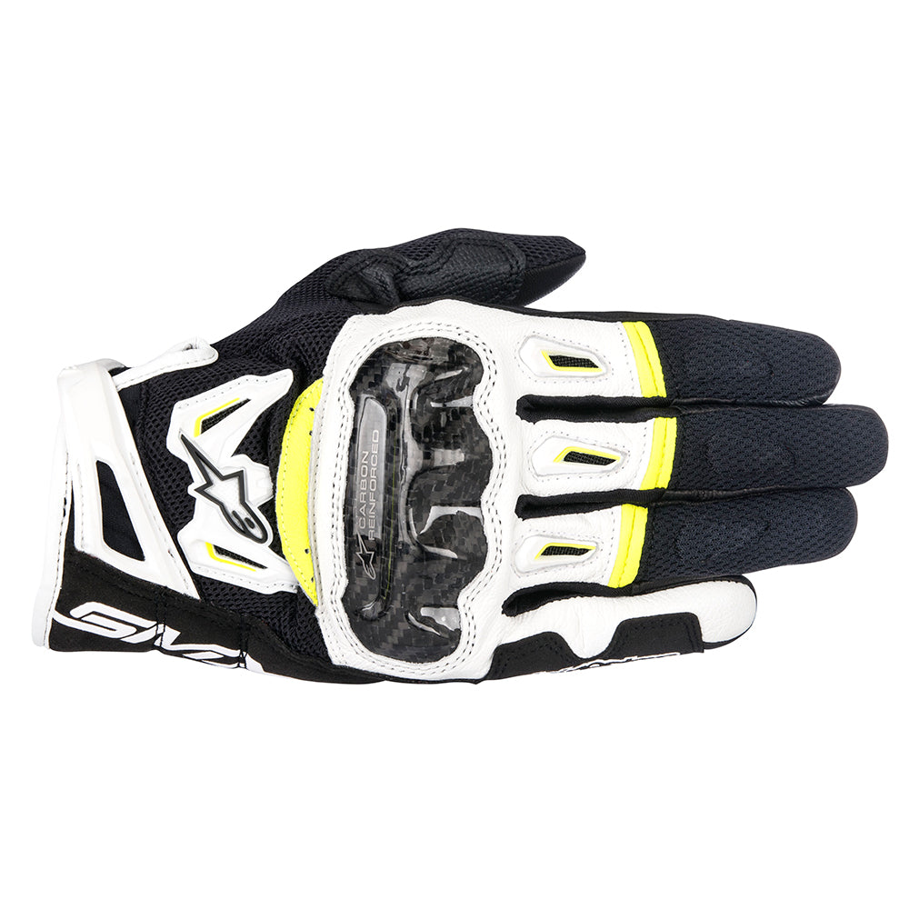 Alpinestars SMX-2 Air Carbon v2 Gloves Black White & Yellow