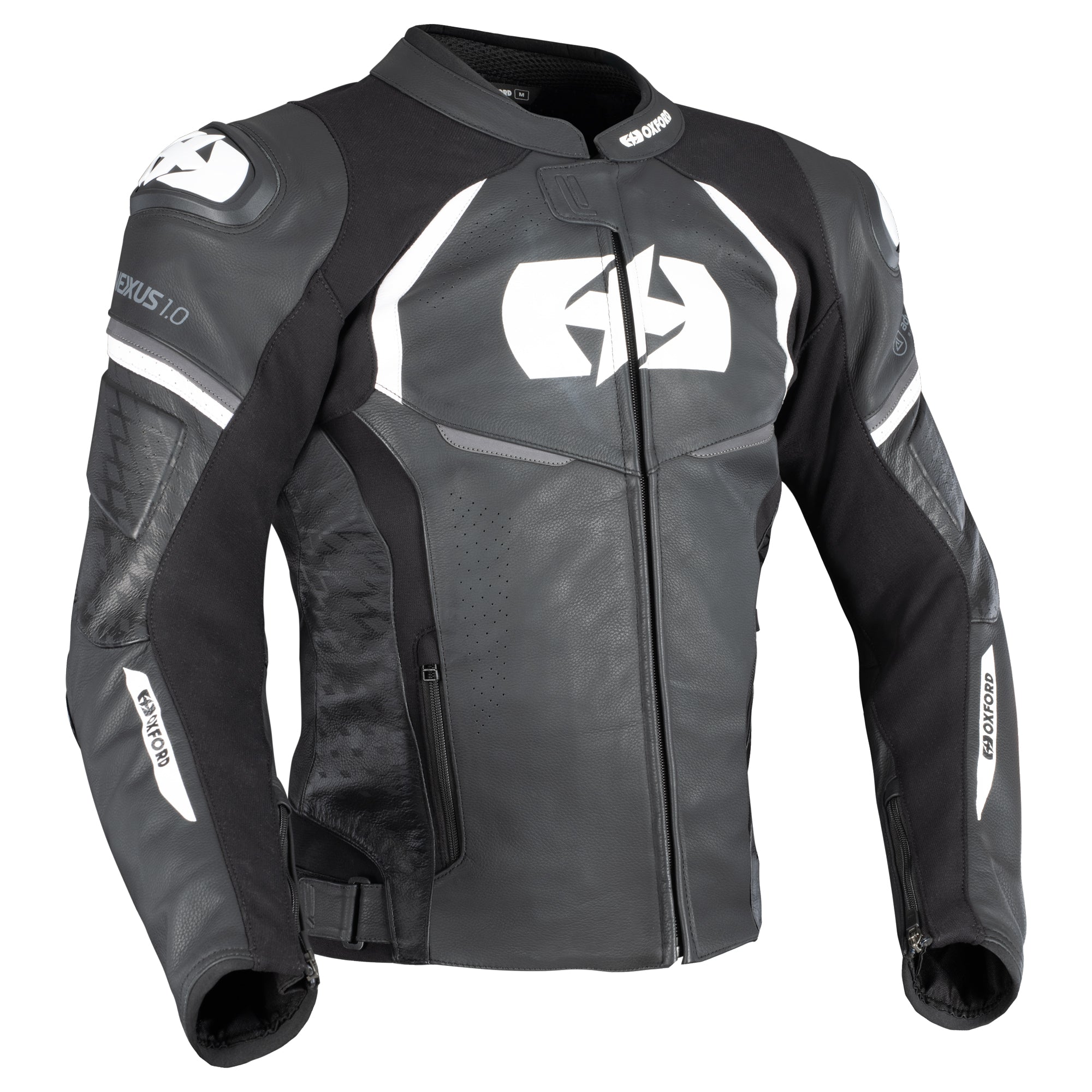 Oxford Nexus 1.0 Leather MS Jkt Blk/Wht