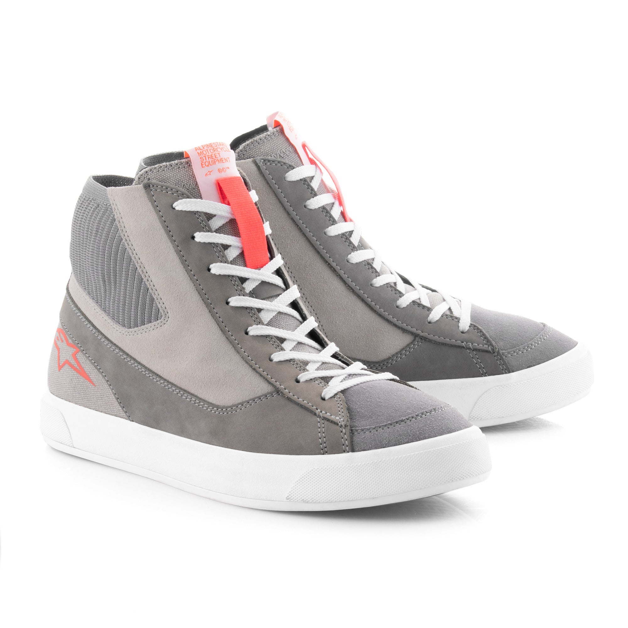 Alpinestars Stated Shoes Light Grey/Red Fluo/White