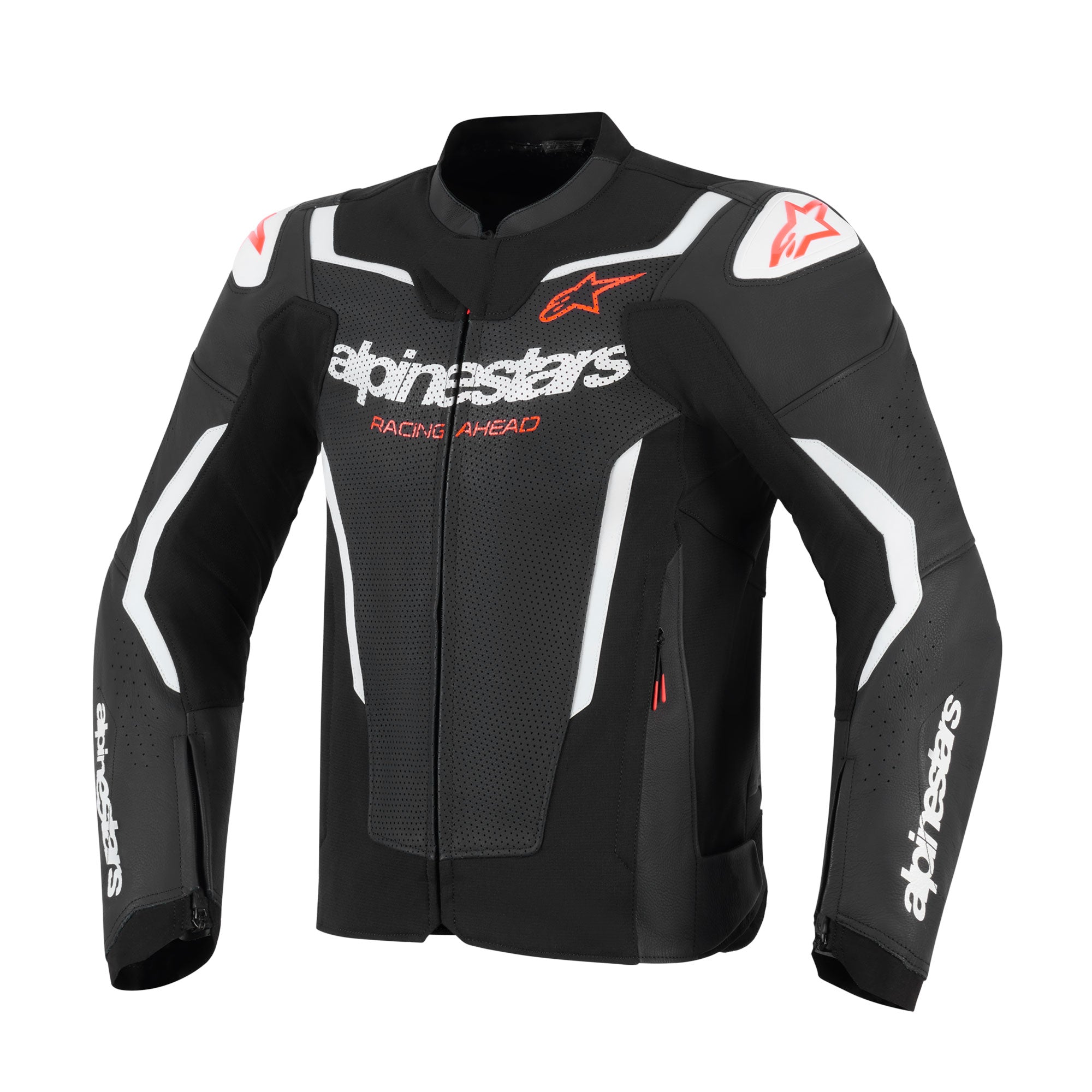 Alpinestars Gp Force V2 Leather Jacket Airflow Black White