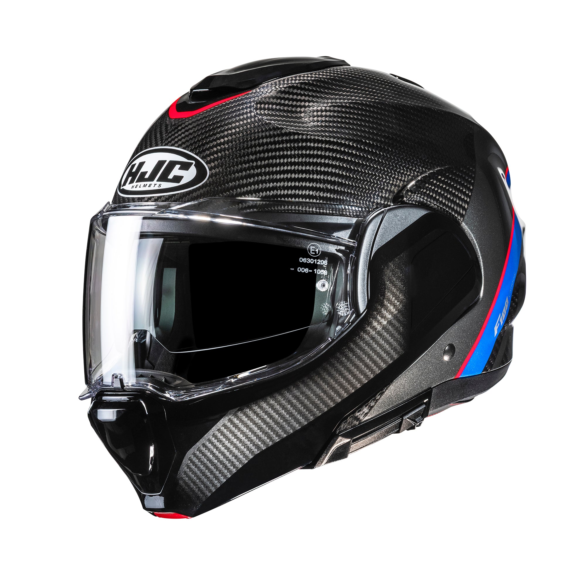 HJC F100 Carbon Stan White Blue Red MC21